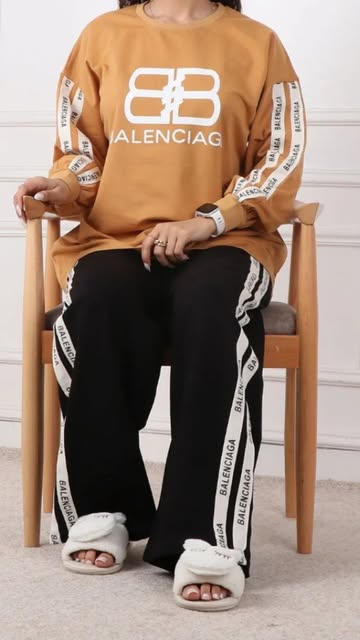 ست بلوز و شلواز زنانه پاییزه بالنسیاگا لانگ آستین بلند فری سایز