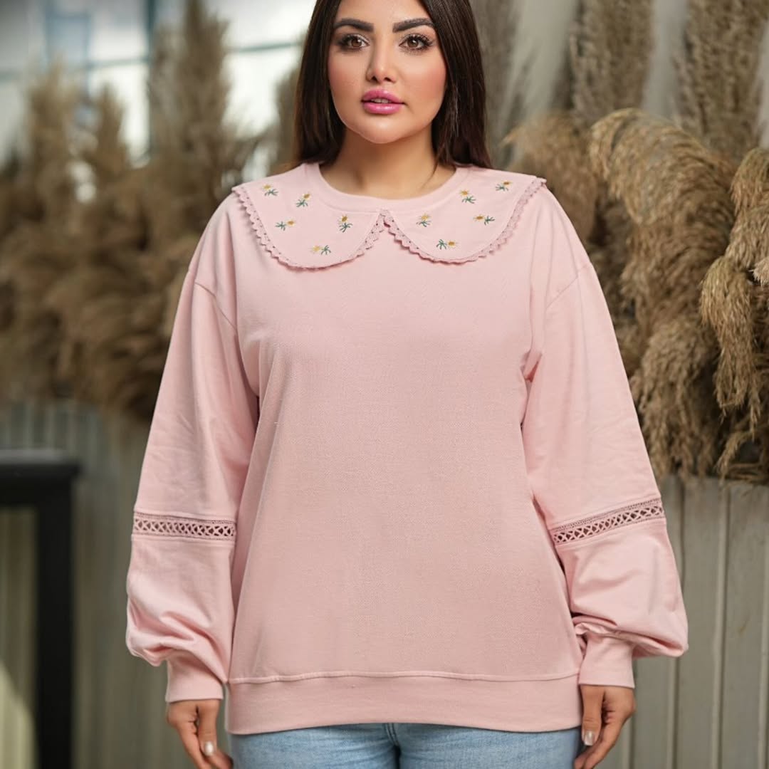 دورس زنانه یقه ب ب آستین نوار دار فری سایز